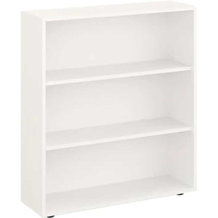 KOMTO Bücherregal Lumo 80 cm breit Regal mit 3, 4, 6 Ebenen und Höhenverstellbare Regale, Aufbewahrungsregal Bookshelf Weiß – Bild 2