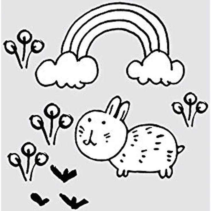 Komar Wandbild Scribble Bunny, Poster 30 x 40 cm, ohne Rahmen, fotorealistischer Kunstdruck auf seidenmattem Fotopapier, für Wohnzimmer und Schlafzimmer