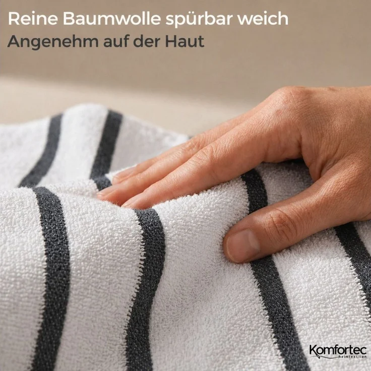 Komfortec Strandtuch 100x180 cm aus Baumwolle, Unifarben (1-St) – Bild 3