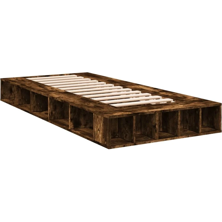 vidaXL Bettgestell Räuchereiche 90x200 cm Holzwerkstoff 3280521 – Bild 2