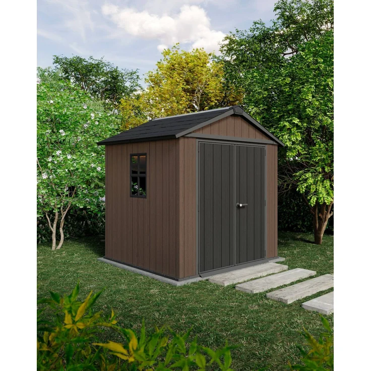 Dmora Gartenhaus Kincardine, Gartenhütte, Gartenhaus, Werkzeugschuppen, 230x224 h246 cm, Braun – Bild 2