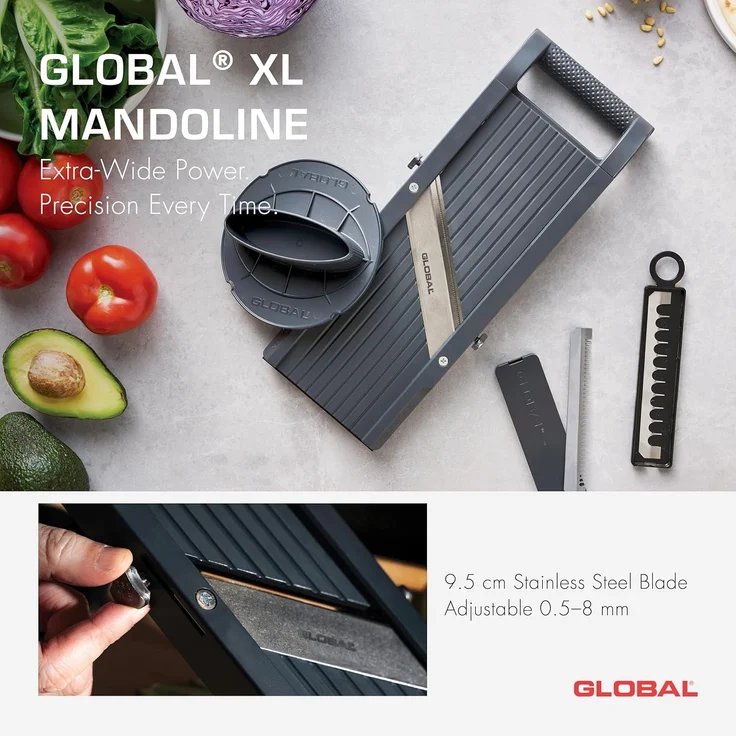 Global Mandoline / Gemüsehobel 95 mm GSL-95 black – Bild 2