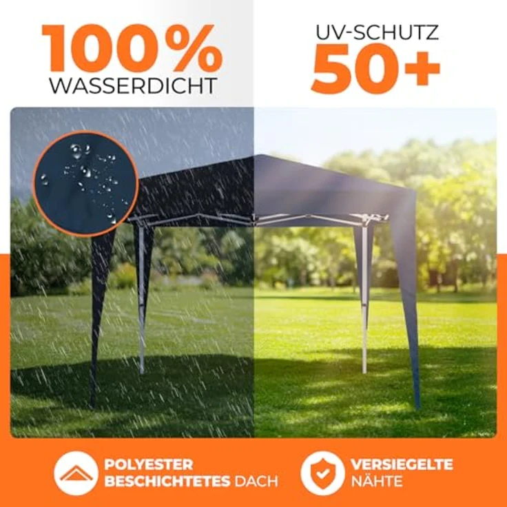 Kronenburg Faltpavillon wasserdicht Dachmaß 2x2 m UV Schutz 50+ Pavillon in Blau – Bild 4