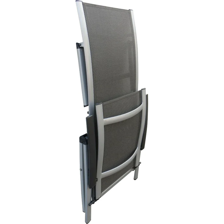 Mandalika Garden NOX Padded Alu-Sonnenliege Klappliege in silber / mixed-taupe – Bild 8