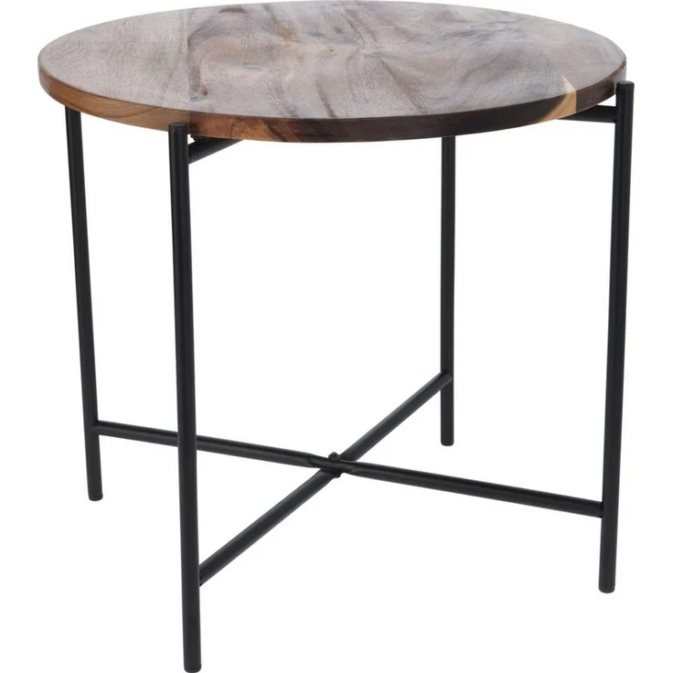 Koopman Beistelltisch Couchtisch Sofatisch Akazie Metall 45x38 cm (1-St), Akazienholz, 45x38cm, Modern, Lesetisch, Kaffeetisch – Bild 3