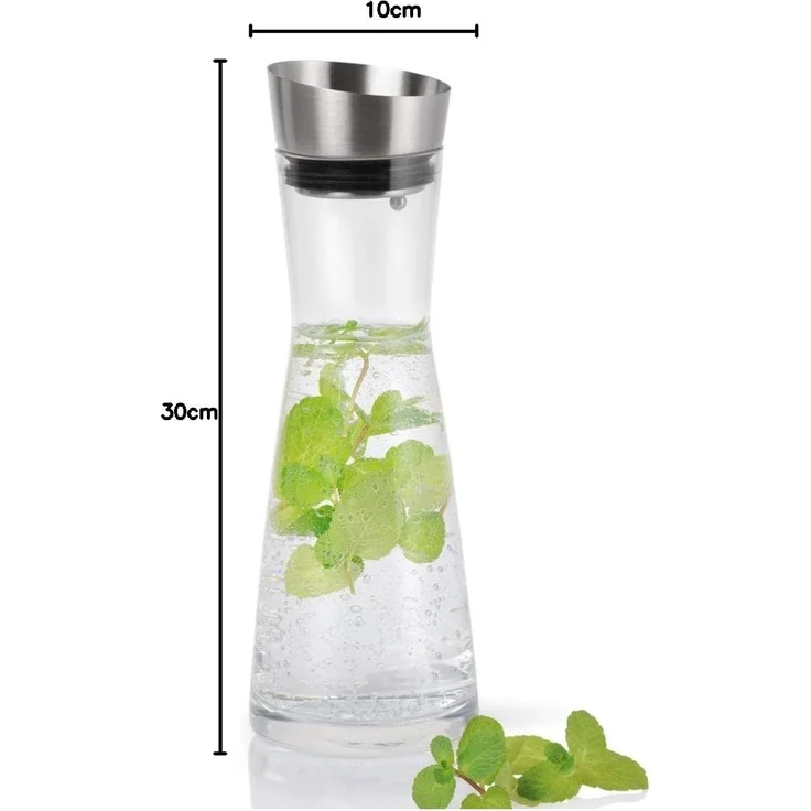 Blomus Wasserkaraffe Aldoa, Dekanter, Glaskaraffe, Karaffe, mit Deckel, 0,9 l, 63169 – Bild 5