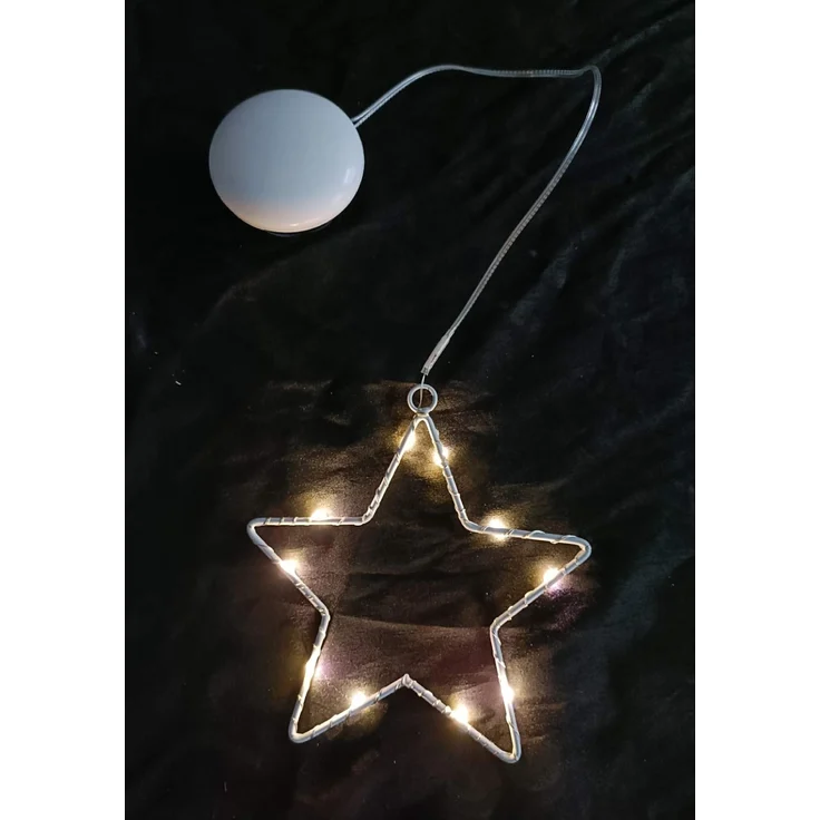 10er LED Metallstern Lichterkette Batteriekette warmweiß Deko