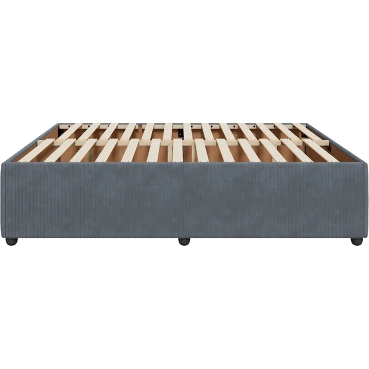 vidaXL Bettgestell ohne Matratze Dunkelgrau 200x200 cm Samt 3285031 – Bild 5