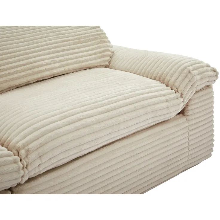 Vente-unique - SOBOSA Sofa Samt Beige - B 106 cm x H 79 cm x L 306 cm – Bild 4