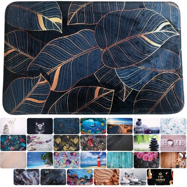 Sanilo Badematte mit Motiv, viele schöne Badteppiche zur Auswahl, rutschhemmend beschichtet, waschbar, schnelltrocknend, Polyester, rechteckig, sehr weich, hochwertig & modern, 50 x 80 cm oder 70 x 110 cm – Bild 1