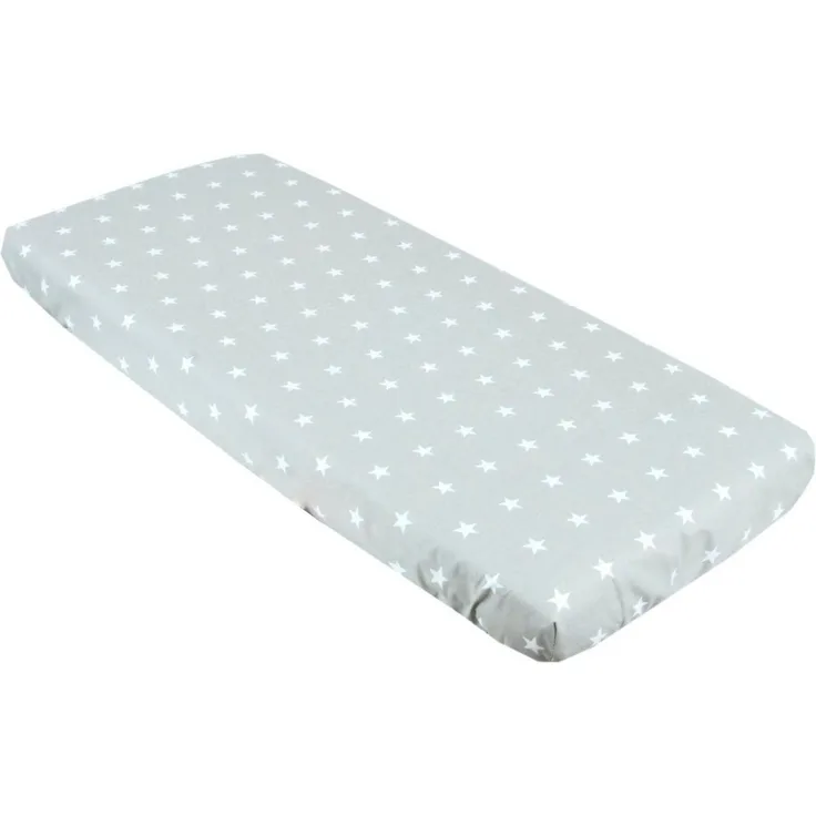 BABYLUX Spannbettlaken 40x90 Bettlaken Spannbetttuch Betttuch Baumwolle Wiege 40x90 kinderwagen (91. Sterne Grau)