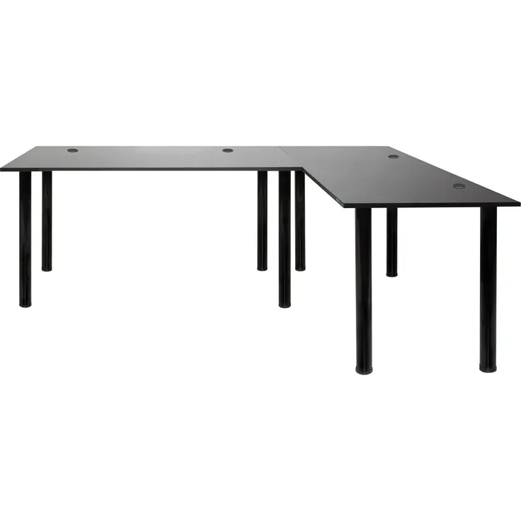 SyberDesk Gaming Pro Eckschreibtisch 197 x 132 cm – großer Computertisch, Eckschreibtisch, Schreibtisch für Büro & Gaming (rechts, schwarz) – Bild 7