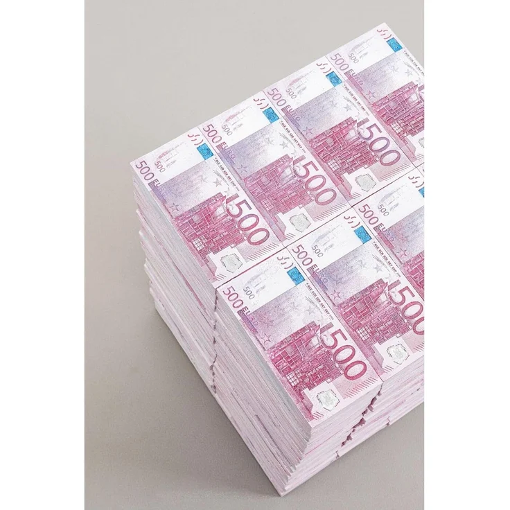 Kare Design Hocker Euro, Lila, Sitzhocker, Ablage, Geldschein Design, Wohnzimmer, Flur, 38 x 29 x 30 cm (H/B/T) – Bild 5