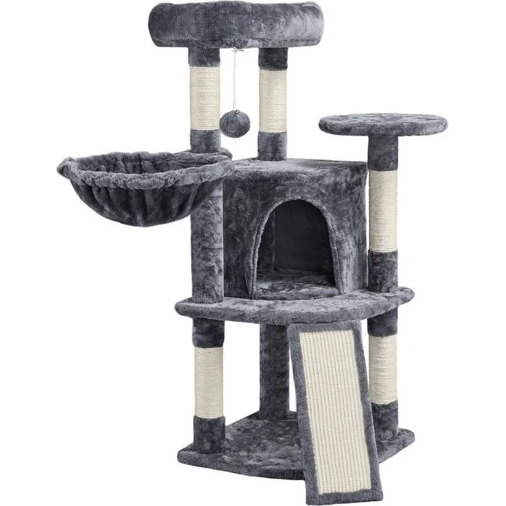 Yaheetech Kratzbaum 106 cm (H), Kletterbaum Katzenbaum mit Katzenhöhle & Sisalstämme & Kratzbrett – Bild 5