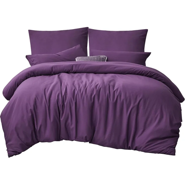 Bettwäsche 200x200 Lila 3tlg. Set Mikrofaser Reißverschluss Weich钮NF左Bügelfrei – Bild 7