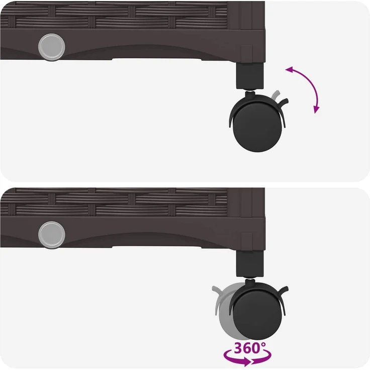 vidaXL Pflanzkübel mit Spalier und Rädern Braun 120 x 40 x 131,5 cm PP 3423051 – Bild 7