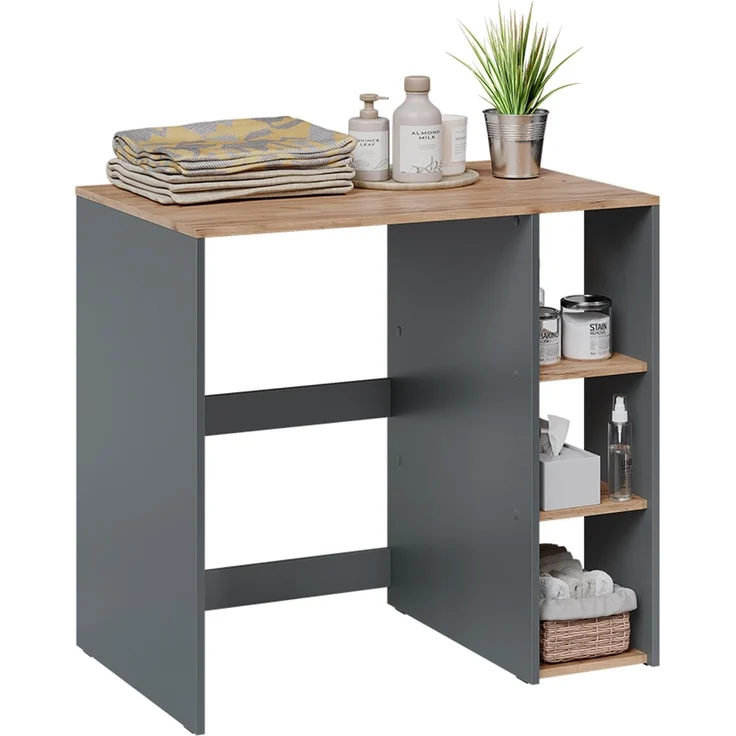 Waschmaschinenschrank Viktor Anthrazit/Goldkraft Eiche 93.6 x 88.2 cm mit Regal Vicco – Bild 5