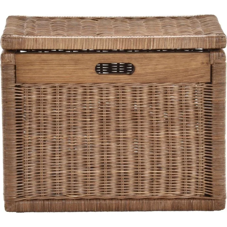 Krines Home Aufbewahrungskorb Hoher Korb mit Deckel Rattan geflochten Regalkorb Aufbewahrungsbox – Bild 2