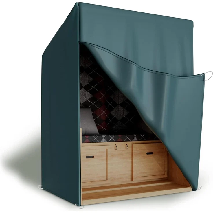 Kronenburg Strandkorb-Schutzhülle Wasserdicht & winterfest, für alle Strandkörbe, 420D Oxford Gewebe, 135x105x175cm, 2 Reißverschlüsse, Belüftungslöcher – Bild 1