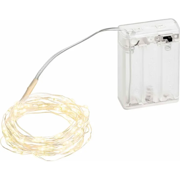 2x 80er Micro LED Drahtlichterkette Set Batteriekette Lichterkette Deko warmweiß
