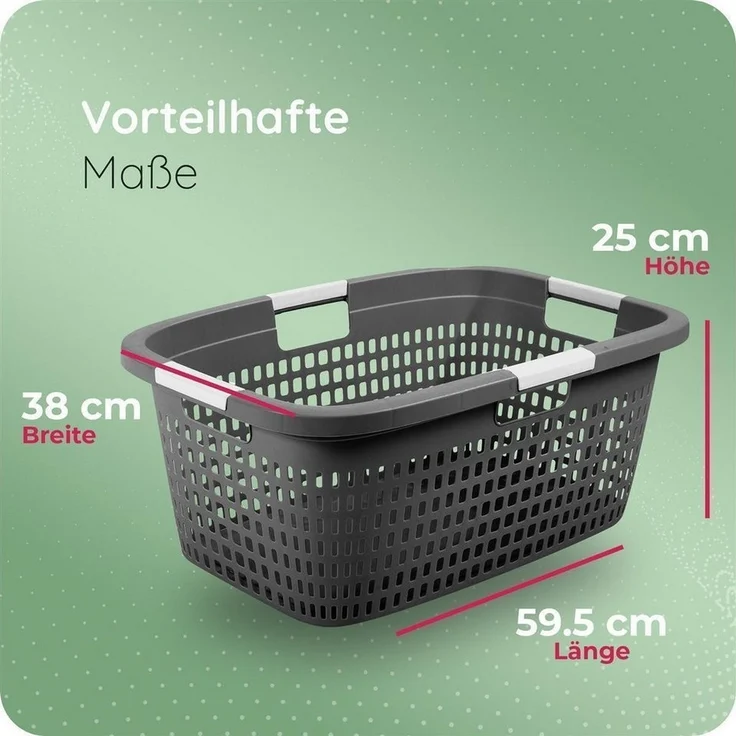 Novaliv Wäschekorb - (2 St), Wäschekorb 40L + Wäschewanne 40L – Bild 3