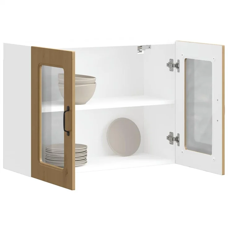 vidaXL Küchen-Hängeschrank mit Glastür Kalmar Artisan-Eiche Holzwerkstoff 853616 – Bild 4
