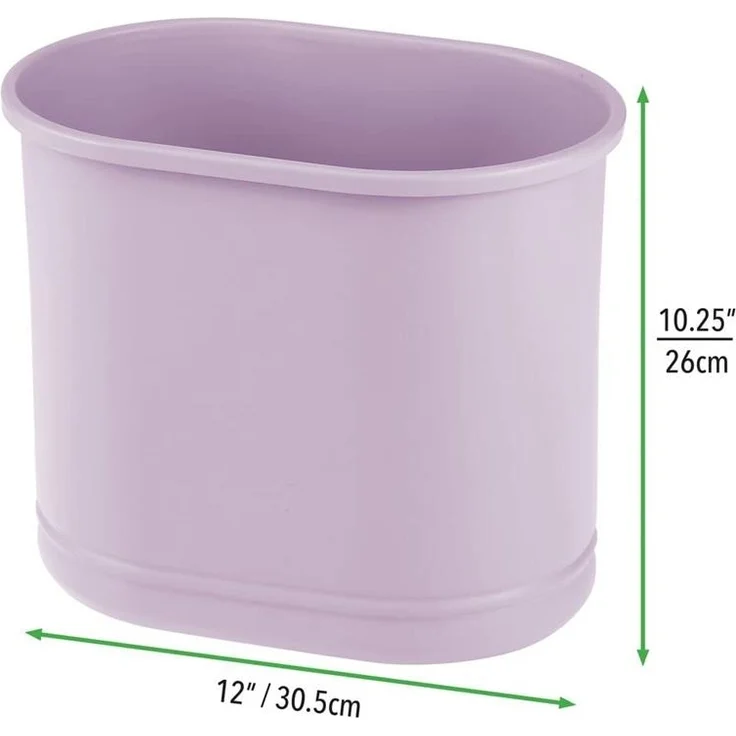 Mülleimer Abfalleimer Papierkorb Metall lila Bad Büro 30 cm rostfrei mDesign – Bild 2