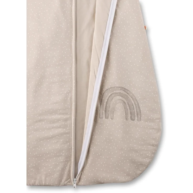 SANETTA Baby-Schlafsack Beige | Praktischer und bequemer Unisex-Schlafsack aus Bio-Baumwolle. Baby-Schlafsack mit Reißverschluss und Regenbogen-Print | Baby Sleeping Bag – Bild 3