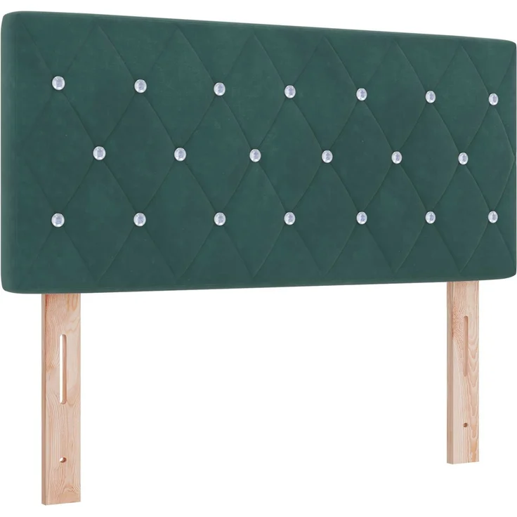 vidaXL Boxspringbett mit Matratze Dunkelgrün 90 x 200 cm Samt 3450635 – Bild 4