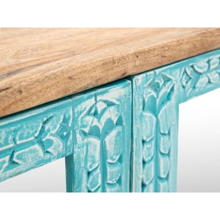 massivum Spiegelschrank Santa Cruz blau 52x50x23 cm Mango-Holz Hängeschrank Wandschrank Badmöbel Badezimmer – Bild 4