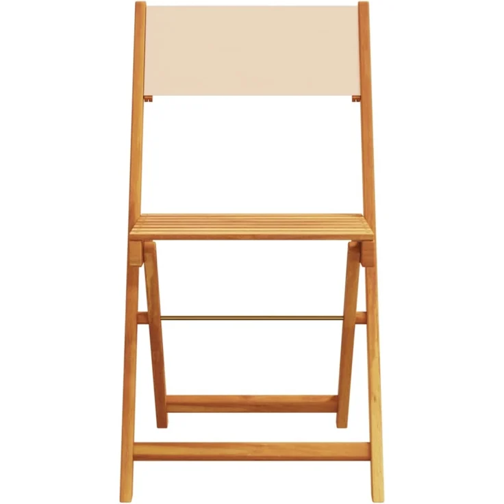 vidaXL Gartenstühle 4 Stk. Klappbar Beige Stoff und Massivholz 3214619 – Bild 3