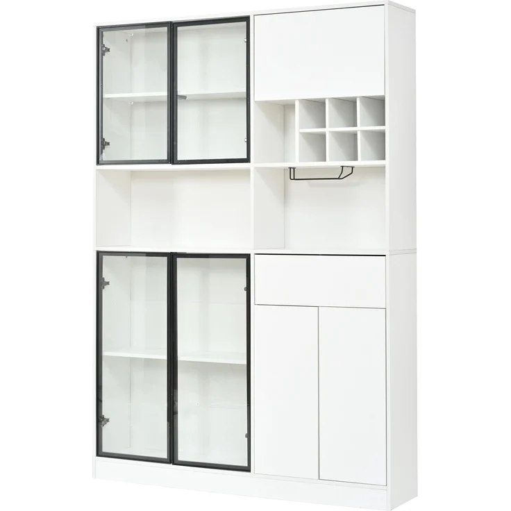 ZUBALIYA Schrank 140x30 cm mit LED-Beleuchtung mit Schubladen in Weiß, ideale Lösung für kleine Räume, robuste Verarbeitung, langlebige Materialien, einfache Selbstmontage – Bild 21