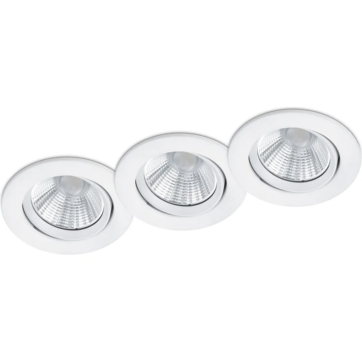 Schwenkbare LED Einbaustrahler Decke 3er Set rund dimmbar Weiß matt 5,5W – Bild 1