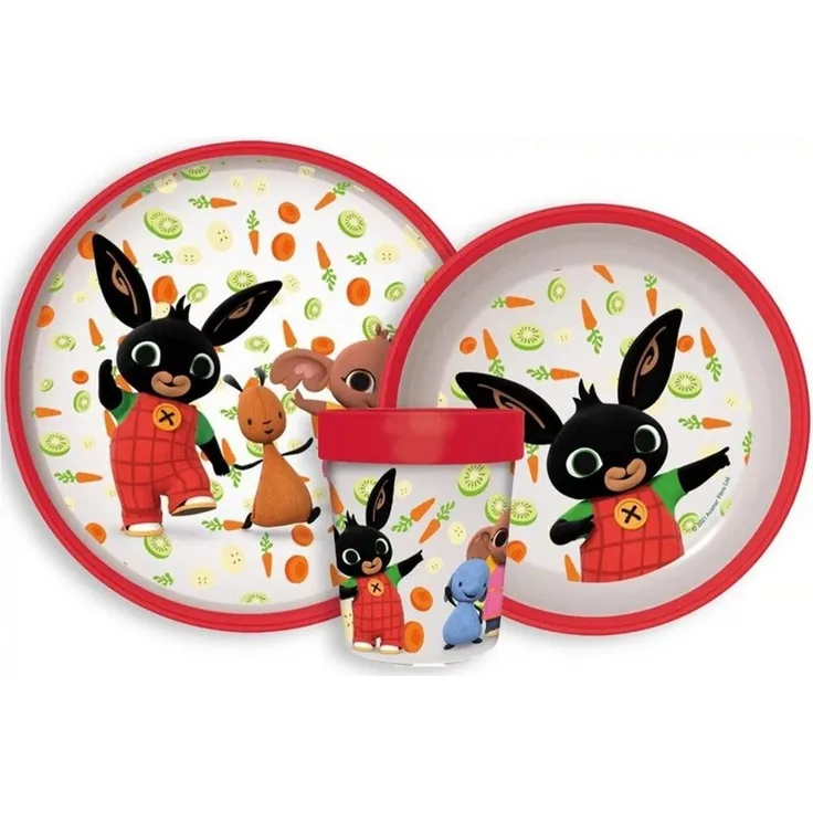 Bing Kindergeschirr-Set Bing Happy Carrots rutschfestes Geschirrset