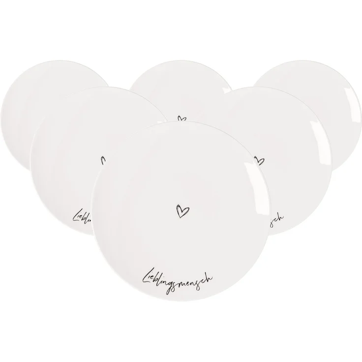 Villeroy & Boch Statement Frühstücksteller Lieblingsmensch ø 21,2 cm 6er Set – Bild 1