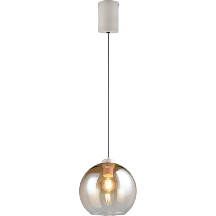 LED Pendelleuchte höhenverstellbar 1-flammig mit Glaskugel Bernstein, Ø 25cm – Bild 2