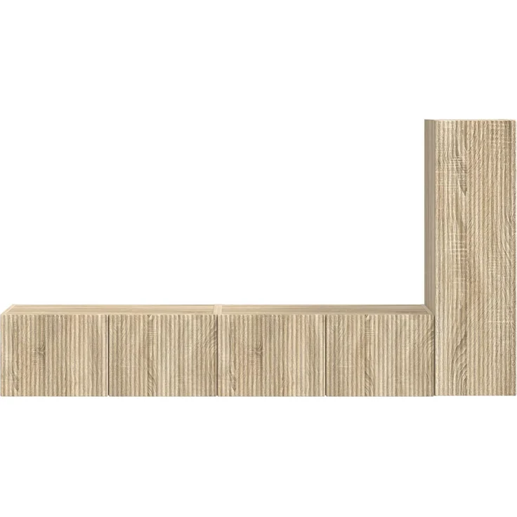 3 pcs TV-Schrankset, Fernsehschrank Wandmontiert Sonoma-Eiche Holzwerkstoff – Bild 7