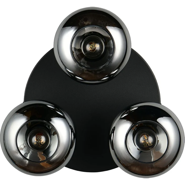 LED Deckenlampe, Metall, schwarz, rauchfarbenes Glas, D 39 cm – Bild 9