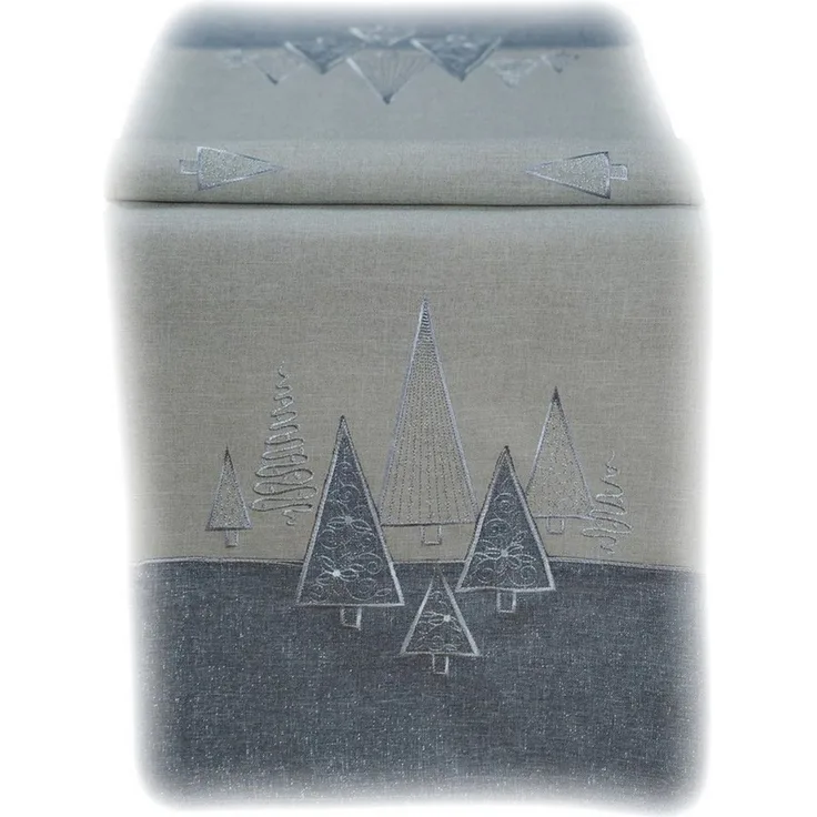 texpot Tischdecke Tischläufer Stickerei Tannenbäume Winter Weihnachten Deko (1-tlg)