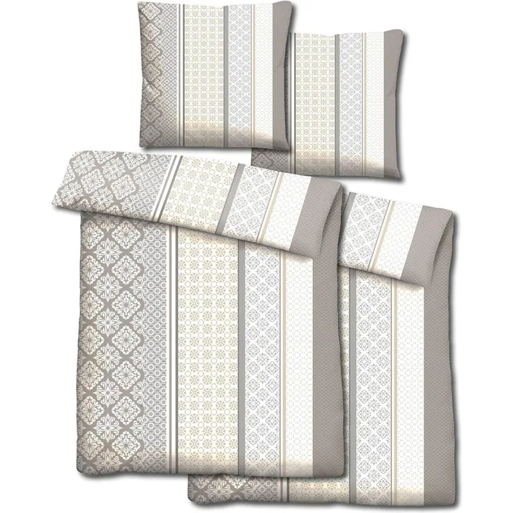 Doppelpack CloudComfort Basic Mikrofaser Bettwäsche beige 135x200 + 80x80 cm