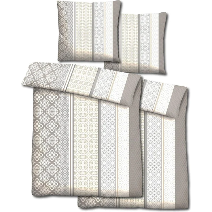 Doppelpack CloudComfort Basic Mikrofaser Bettwäsche beige 135x200 + 80x80 cm