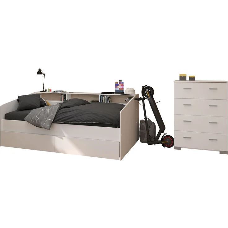 Kinderzimmer Set Parisot Sleep 3-tlg. Holzdekor Weiß/Eiche – Bild 1