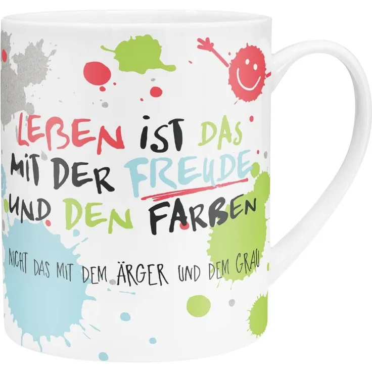 XL-Tasse Leben ist das mit der Freude
