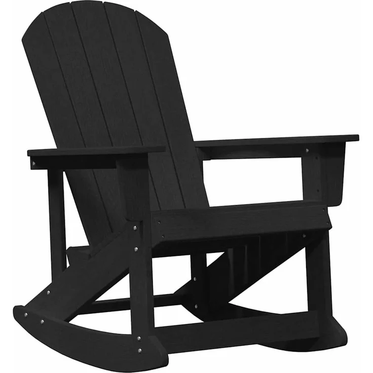 vidaXL Adirondack-Schaukelstuhl Schwarz 92 x 73,5 x 92 cm HDPE 42006627 – Bild 1