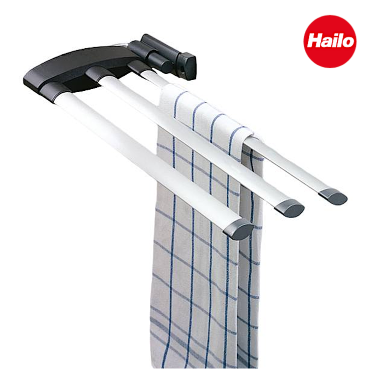 Hailo Secco Alu Line Handtuchhalter Handtuchauszug Aluminium 3 er Handtuchstange – Bild 3
