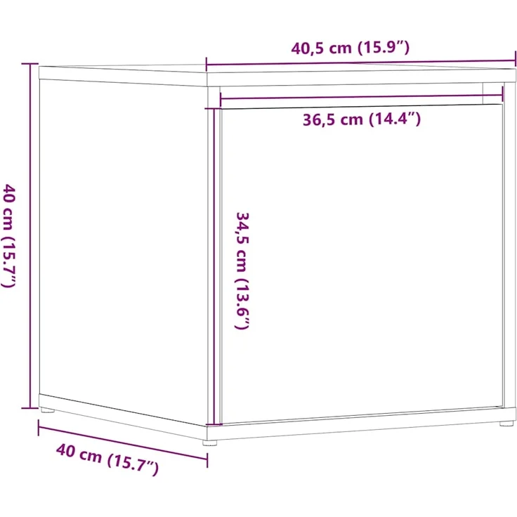 vidaXL Schubladenbox Artisan Eichen-Optik 40,5x40x40 cm Holzwerkstoff 857040 – Bild 9