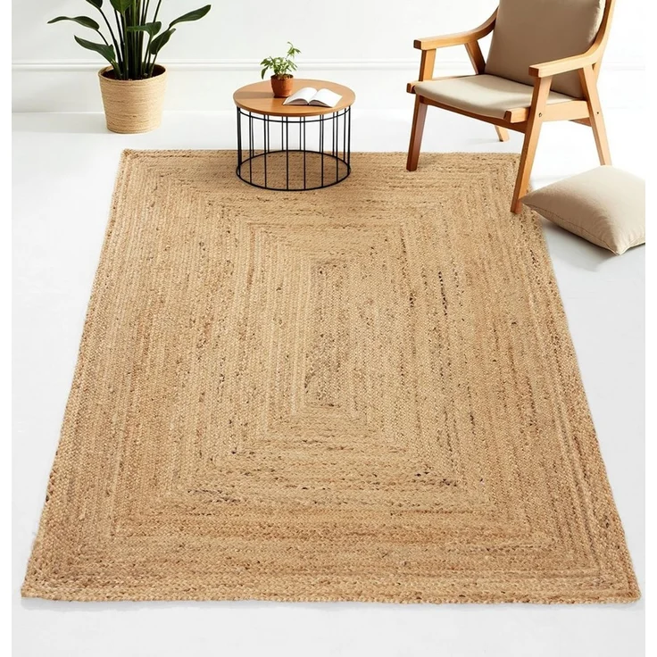 carpetfine Teppich Nele Juteteppich Naturfaser, rechteckig, Höhe: 6 mm, geflochtener Wendeteppich aus 100% Jute, quadratisch und als Läufer – Bild 2