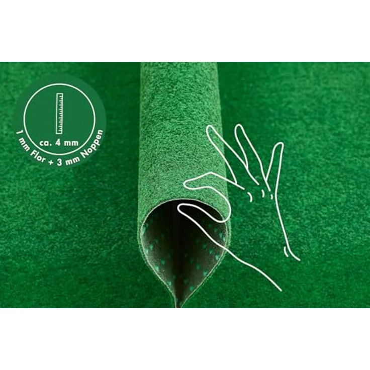 Misento Kunstrasen Outdoor mit Noppen - wetterfest und pflegeleicht - geeignet als Balkon Teppich oder Rasenteppich Outdoor - einfach zu verlegen 200x400 cm Grün – Bild 5