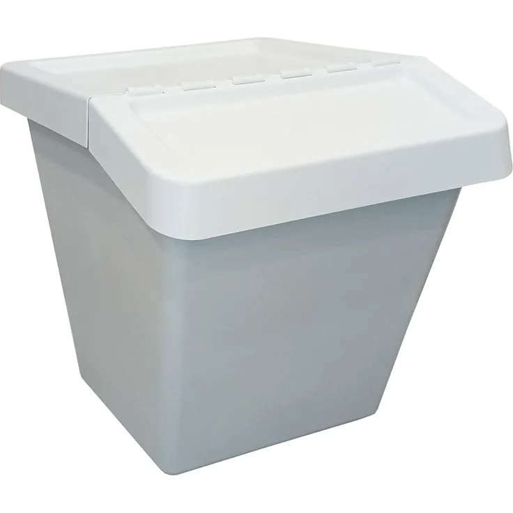 IKEA Sortera Abfalleimer mit Deckel, Plastik, weiß, 55 x 39 x 45 cm