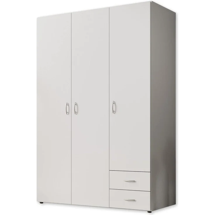 Stella Trading 'BASE' Kleiderschrank, Holz, Weiß, 177 x 52 x 120 cm – Bild 1